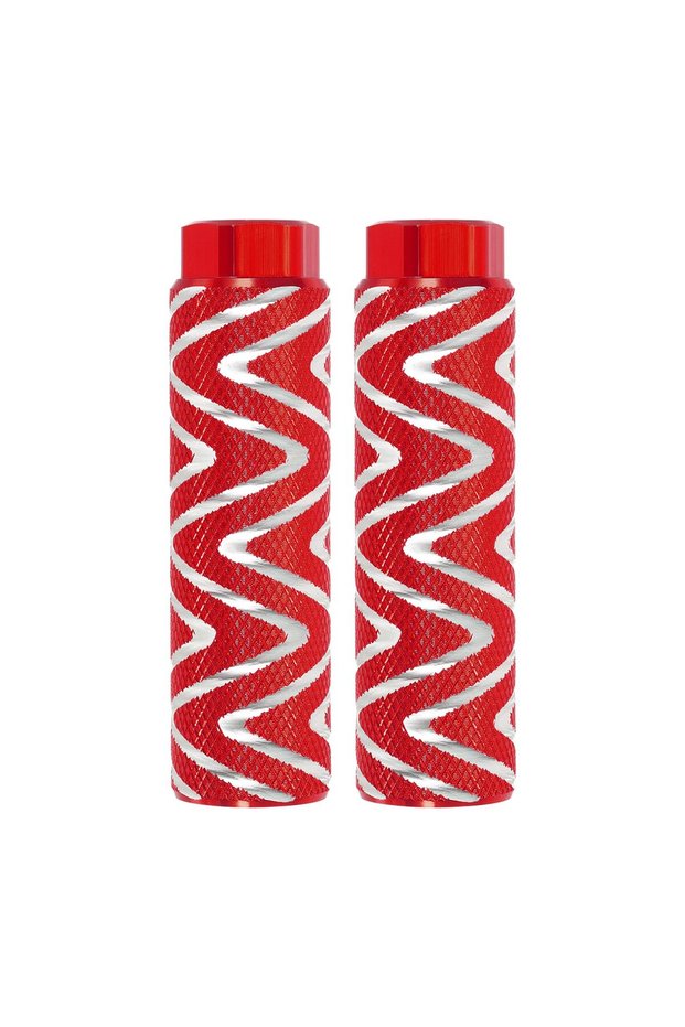 2PC Red DOMEN Bike Pegs Aluminum Alloy Anti-Skid Lead Foot Rest Pegs For MTB BMX Bike Fit 3/8'' Axle