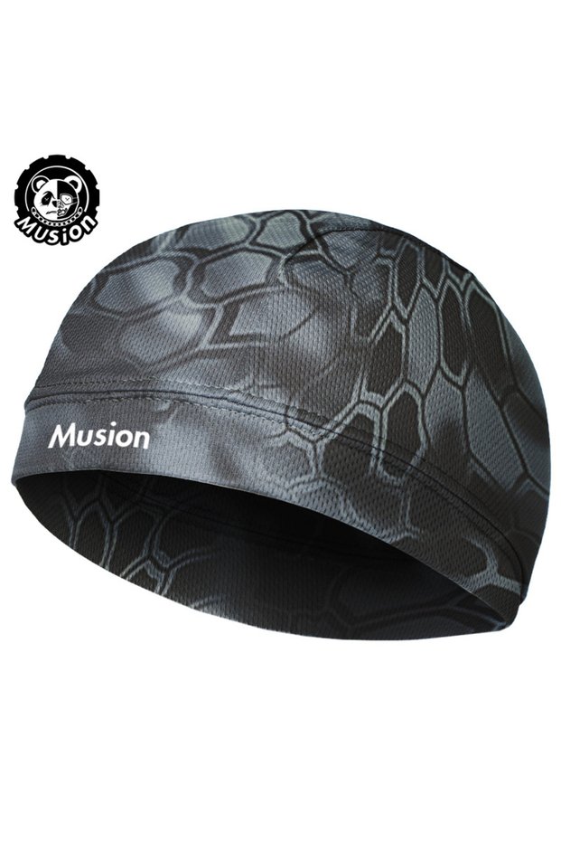 Black Python Musion Original Design Motorcycle Head Cover Helmet Cap Moisture Wicking Dry Fit Skull