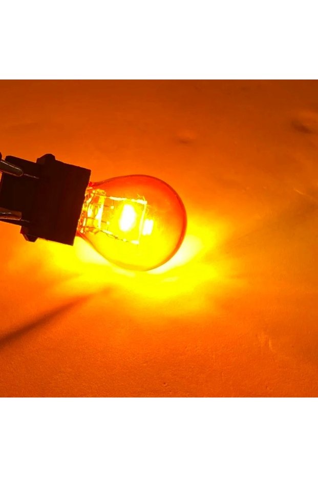 3157 P27/7W T25 Yellow 2pcs T25 3157 3156 P27W Car Turn Signal Light Bulb 12V 27W Halogen Lamp Amber