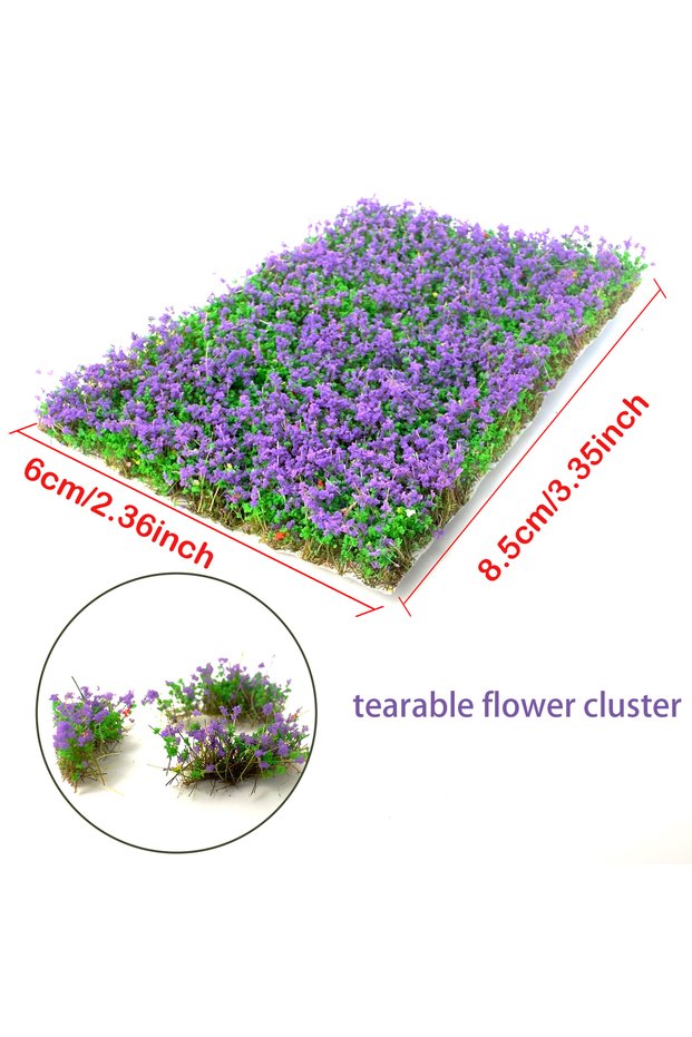 Color 4 10MM Artificial Flower Cluster Vegetation Group Tearable Grass Tufts Model DIY Train Landsca