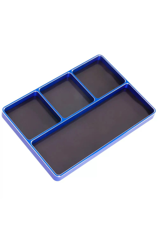 Blue Metal Frosted Magnetic Screw Tool Storage Box Tray Fit For RC Car Remote Control Aircraft Remot