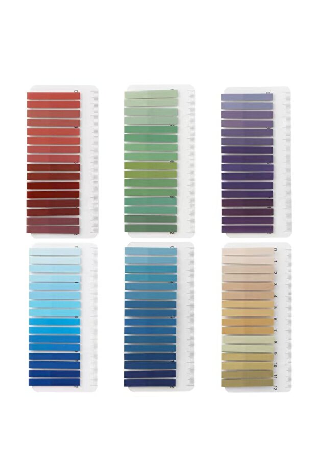 6 packs SS16JBJX 6/12 Packs Gradient Index Sticker with Ruler, Self-Adhesive Page Tabs, Colorful Sti