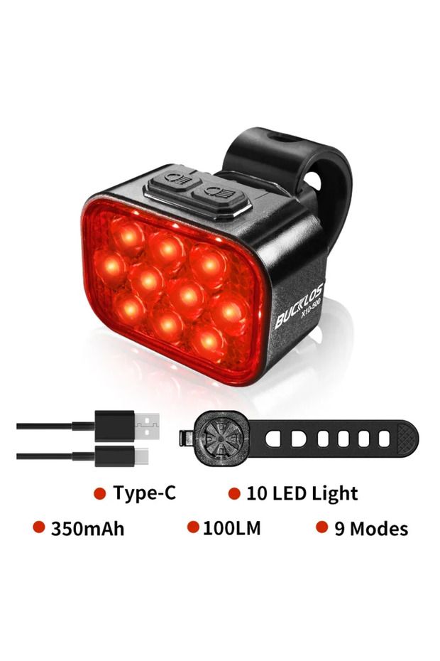 350mAh-Taillight Bike Headlight Taillight USB Rechargeable Set Bicycle Front Rear La