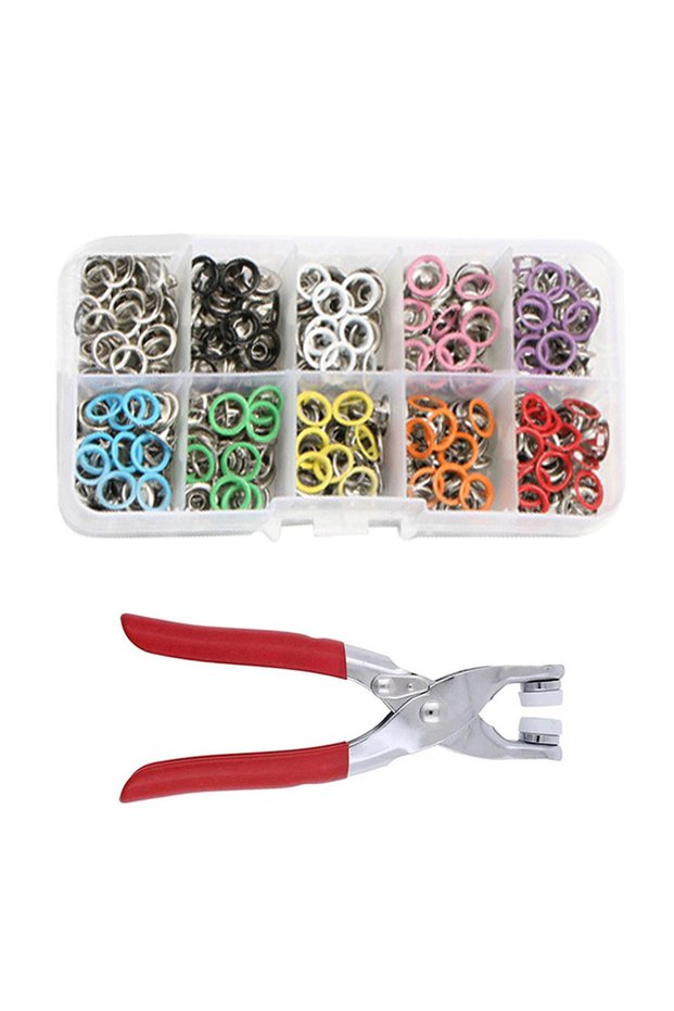 50pcs B Metal Snaps Buttons With Fastener Pliers Press Tool Kit Universal Five-Claw Buckle Installat