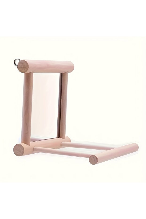 10X10cm Light Yellow 1pc Parrot Mirror Stand Suitable for Birds to Play And Perch in Cages, Accesso
