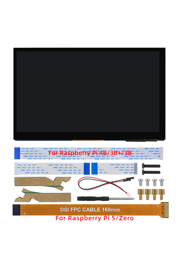 شاشة لمس DSI مقاس 7 بوصات لجهاز Pi 5 Zero لـ Raspberry Pi 5 4B 3B+ 3B IPS بدقة 800*480 LCD MIPI CSI