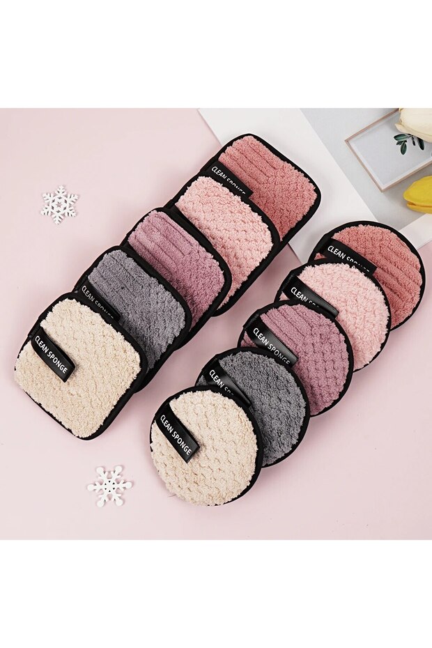 10pcs in 1 set MAANGE 10pcs Makeup Remover Microfiber Cotton Pad Cosmetics Washable Makeup Towel Cle