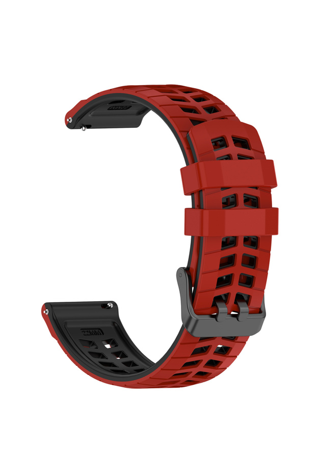 22mm Universal Red black 22mm Watch Band For Samsung Gear S3 Frontier Classic/Watch 3 45mm 46mm Sili