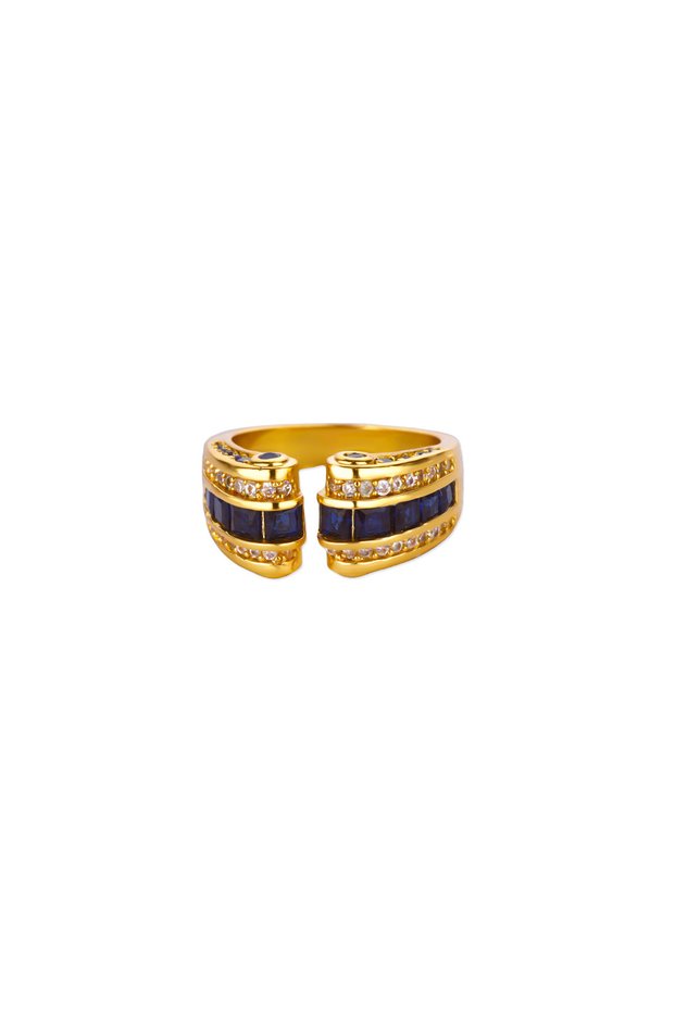 resizable JZ7587G Gothic Stainless Steel Opening Finger Rings for Women Vintage Geometric Adjustable