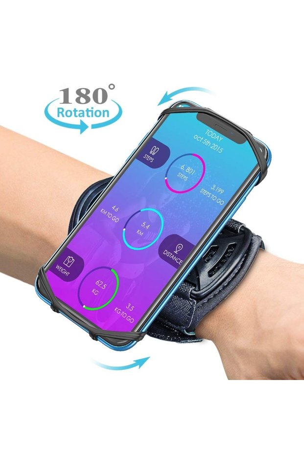 Black Wristband Phone Holder for iPhone Running 4"-6.5" Inch Universal Sports Armband for Samsung Xi