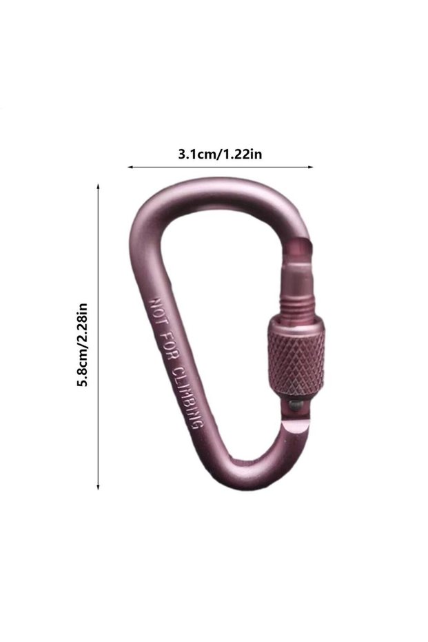 Pink 1PC Aluminum Alloy Carabiner Safety Buckle Keychain With Lock Climbing Button D-shape Carabiner
