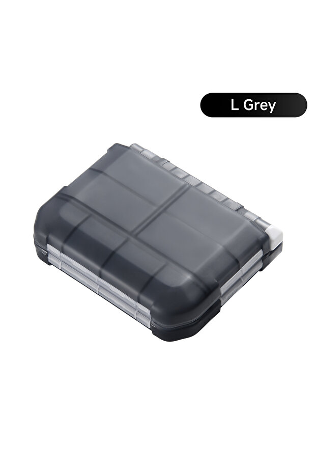 Grey-L HAUT TON Waterproof Storage Fishing Tackle Box With Removable Dividers Large Capacity Easy Ca