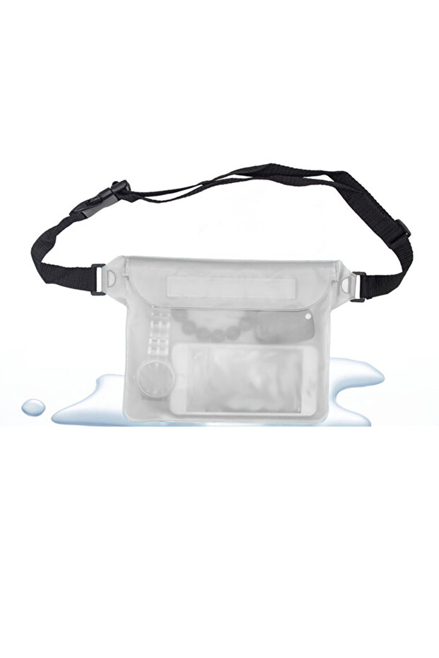 White Waterproof Mobile Phone Storage Bag for Swimming, Rafting, and Diving - Keep Your Phone Safe a