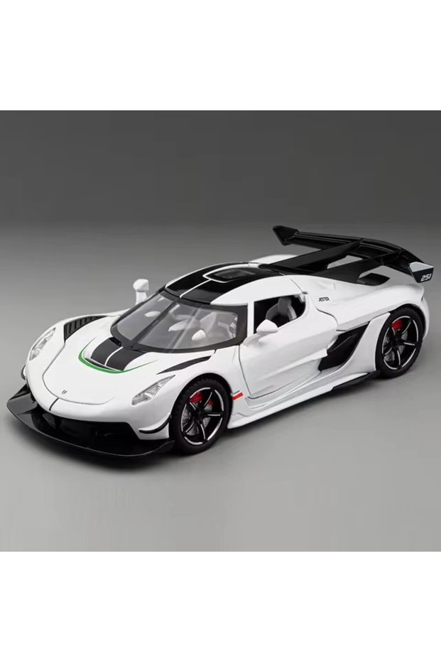 White 1:22 Scale Jesko Super Car Model Toys Metal Diecast Light Music Pull Back Sports Cars Models C