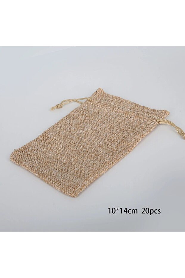 style2 20pcs 15-50 Cotton and Hemp Bundle Pocket Gift Bag for Children's Day Gift Packaging Bag DIY