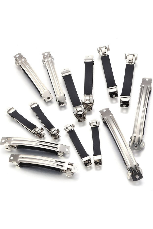 6cm(10pcs) Rhodium 10pcs/pack Spring Hair Clips Thickened Barrette Blank Base Setting Hairpins for D