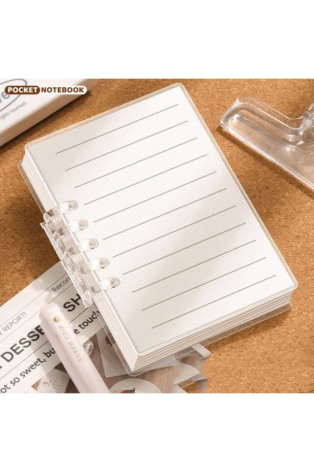 Milk white A7 Portable Loose-leaf Notebook A Mini Pocket Notebook with High Appearance Standards for