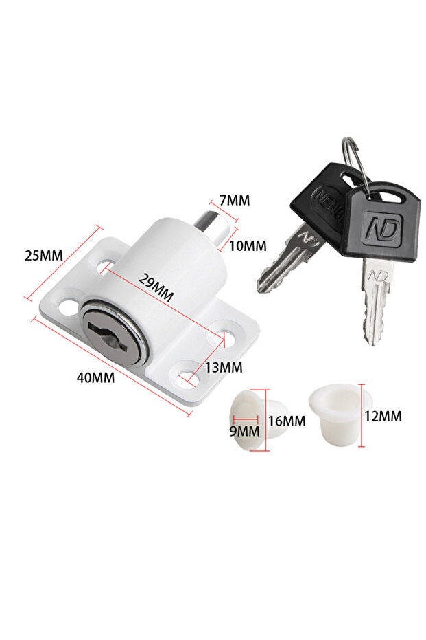 WHITE 2 Keys 1 Set Sliding Door Window Locks with Baby Child Safety Protection Antitheft Aluminum Al