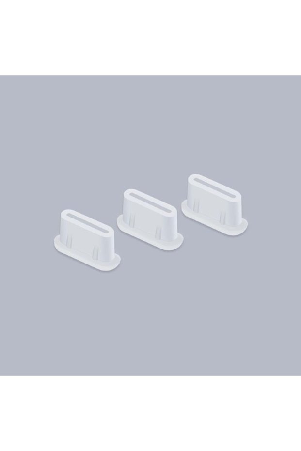 3pcs White Type-C Anti-Dust Plugs, Silicone Cover & Anti-Lost Stopper for DJI Mini 3 Pro & All Type-