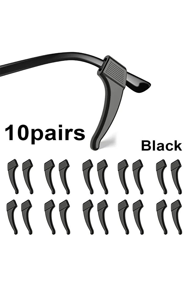 black 10/20/30/100pcs Anti-slip Silicone Ear Grip Glasses Eyeglasses Leg Ear Hook Stopper Bracket Fa