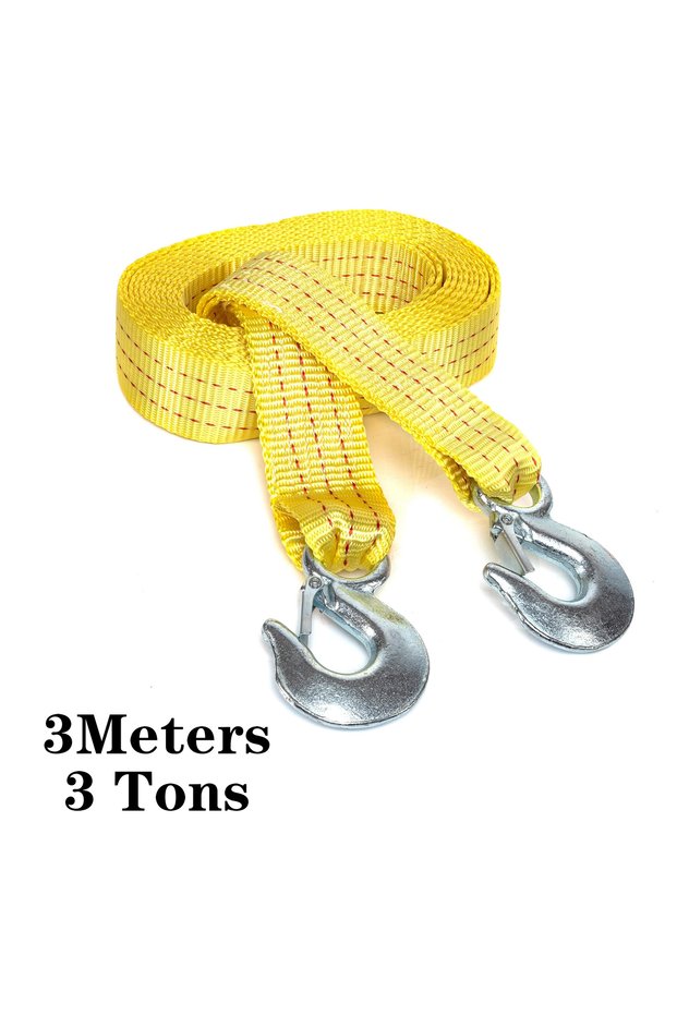 3M 1 Pcs 4M Car Tow Cable Heavy Duty 3Ton/5Ton Trailer Rope Towing Pull Rope Strap Hooks Van Road Re