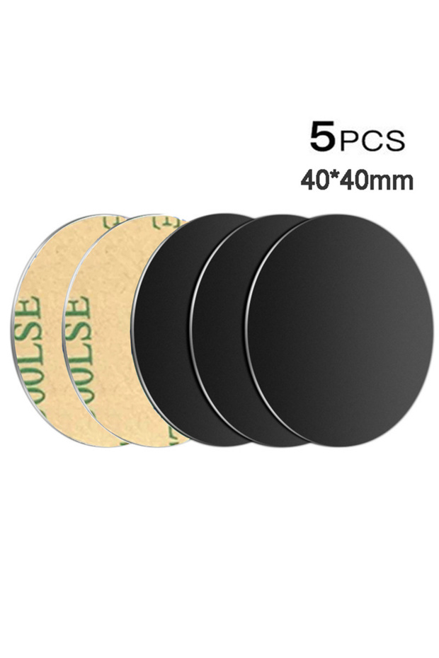 5pcs Black Round Ultra Thin Metal Plate For Magnetic Car Phone Holder Iron Sheet Sticker Disk Tablet