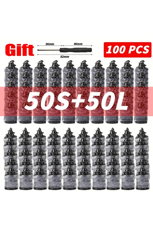 100Pcs Mix 10-100pcs Vacuum Tyre Repair Nail Tire Puncture Screws Motorcycle Fitting Set Tubeless Wh