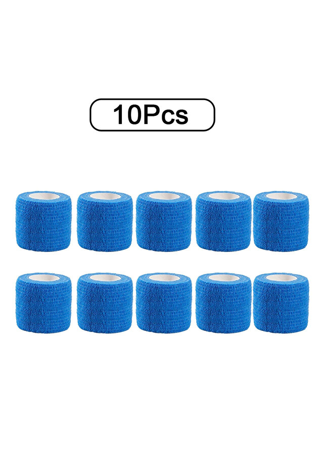 2.5cm X 4.5m A0170-Blue 10 Rolls 10pcs Elastic Self-Adhesive Athletic Tape Bandage 2.5/5/10cm Non-Wo