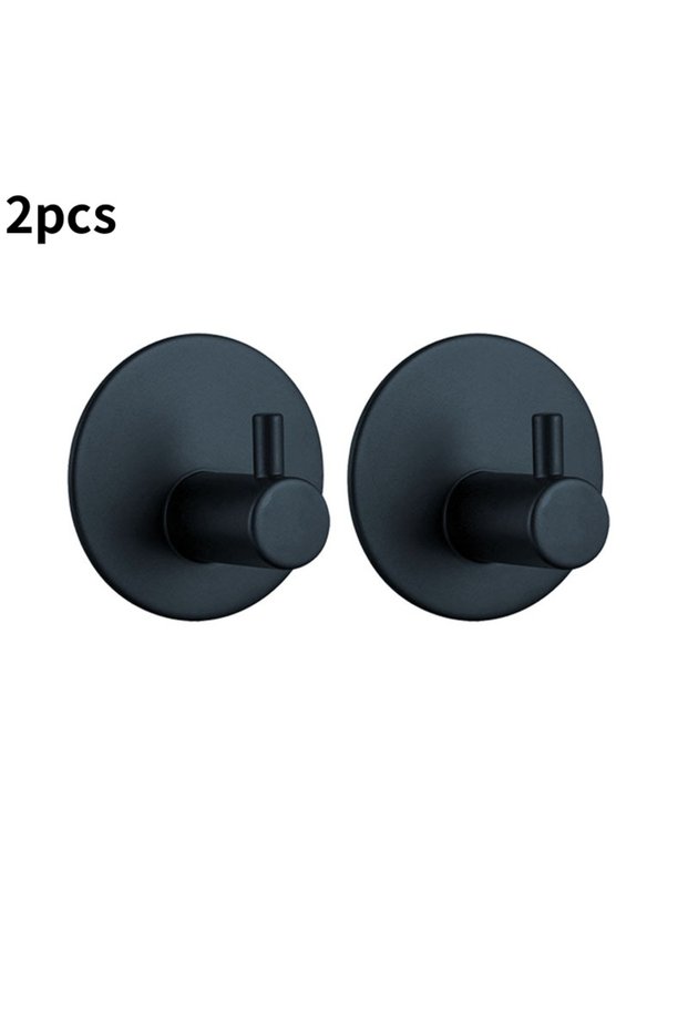 2pcs Black C Style 4 1/2Pcs Stainless Steel Silver Wall Hanging Hook Bathroom Hardware Set Towel Rac