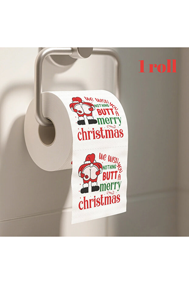 Christmas buttocks 1/5pcs Happy 2026 New Year Christmas Toilet Roll Paper Xmas Tissue Roll Kitchen H