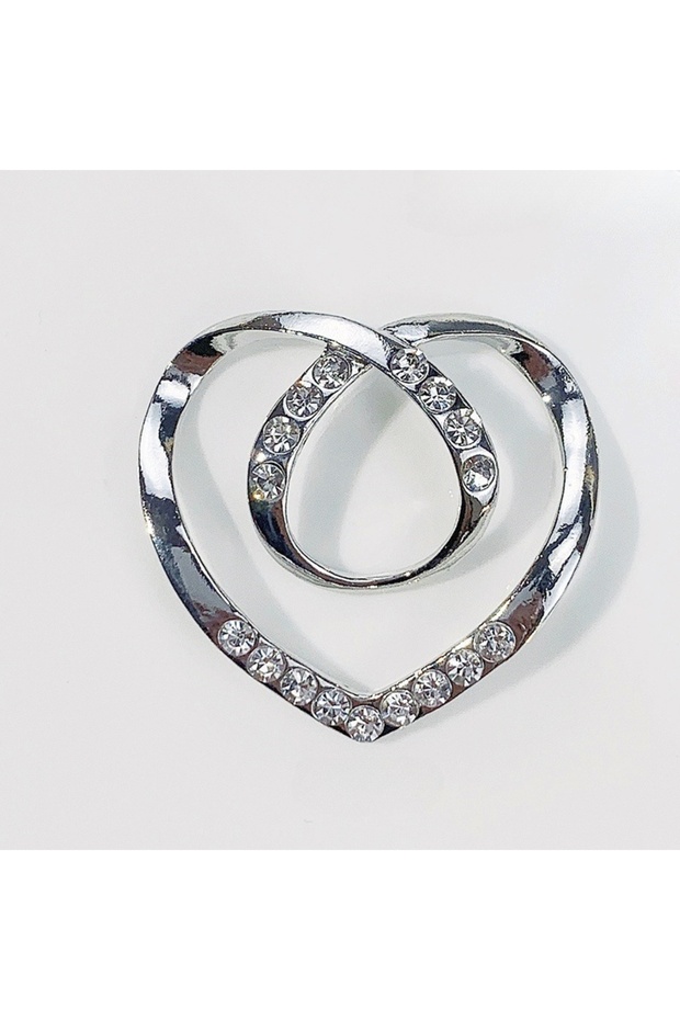 Silvery Adjustable Knot Scarf Buckle Pin - Decorative Crystal Silk Brooch Clip for T-Shirts Blouses
