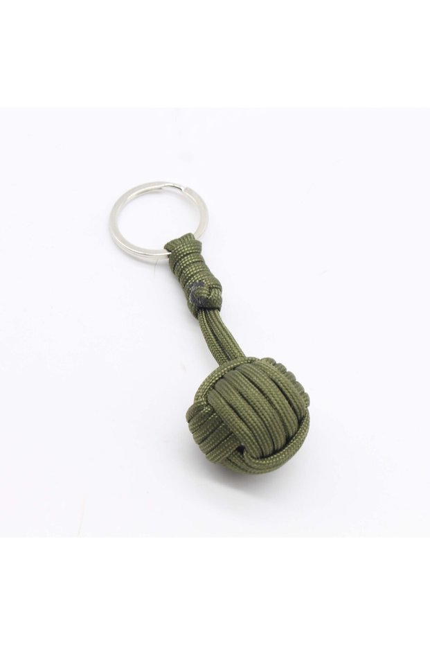 2 Outdoor Mini Safety Protection Monkey Fist Steel Ball Carrying Self Defense Lane Survival Keychain