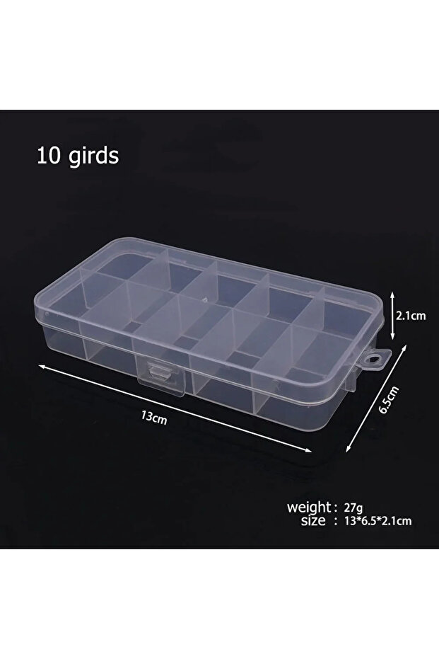 10 girds 6–32 Compartment Plastic Storage Organizer Box for Beads, Jewelry & Craft Supplies