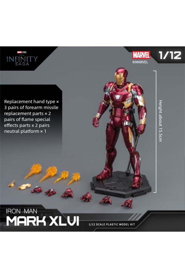 Original box IRON MAN MK46 In Stock Fondjoy Iron Man Mk46 Assembled Model Action Figure 1/12 Iron Ma