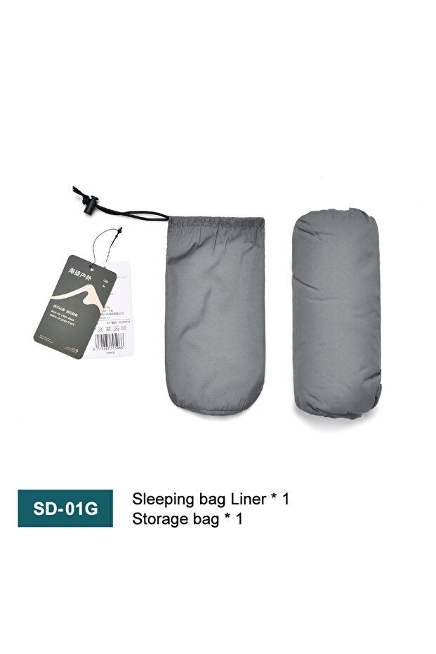 GREY Outdoor Camping Sleeping Bag Liner Ultralight Mummy Sleeping Bag Backpack Liner Single Person T