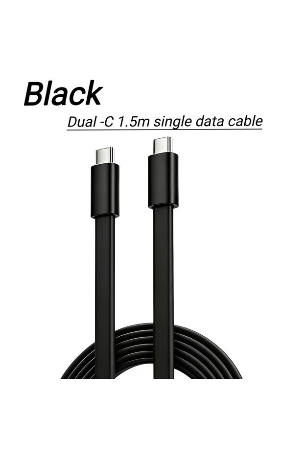 Blackdatacable1Pcs 240W 2-in-1 USB C to Type C Fast Charging Foldable Bracket Data Cable for iPhone