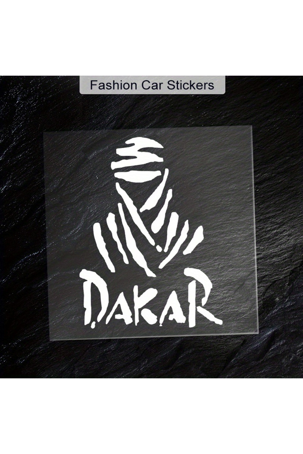 Silver White DAKAR Car Stickers Vinyl Decal, For Automobile Car Motorcycle Trucks Bumper Windows Lap