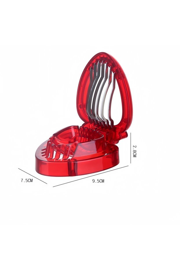 Red Strawberry Slicer Stainless Steel Sharp Blade Cutter Small Tool for Decorating Dessert Cups Cake