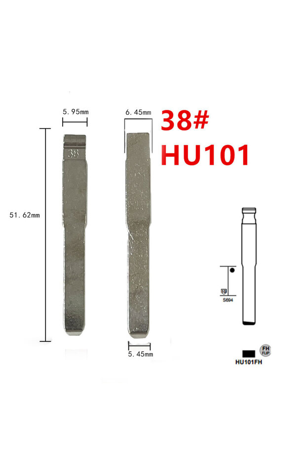 10pcs 38# HU101 Uncut Metal Key Blade for Ford Focus for KD Keydiy Xhorse VVDI Remotes Universal No.