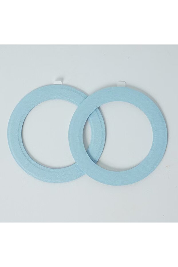 LIGHT BLUE 2PCS Magnetic Plate PU Leather Sticker Phone Case for Magsafe IPhone 16 15 14 13 12 Pro M