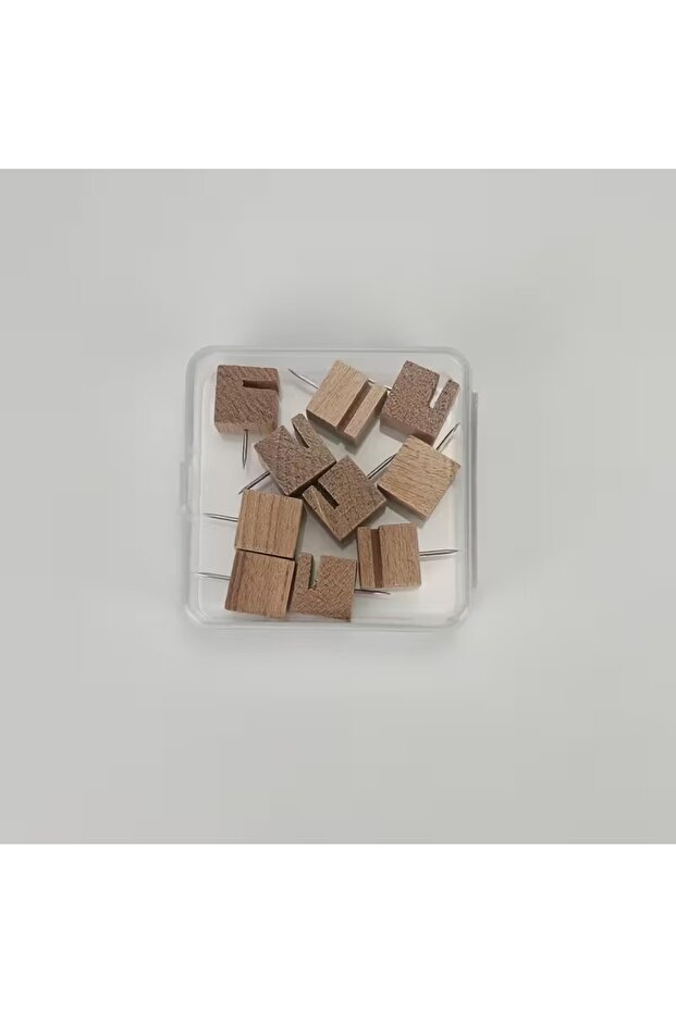 Light Yellow 10pcs Wooden Square Pushpins with Card Slot + H-Frame Pins, for DIY Crafts, Home Decor