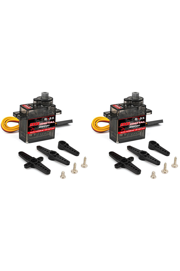 Iron gear 2pcs RCXAZ 9g Plastic/Iron/Copper Gear 1.6KG Digital Servo for RC Fixed-Wing Airplane Robo