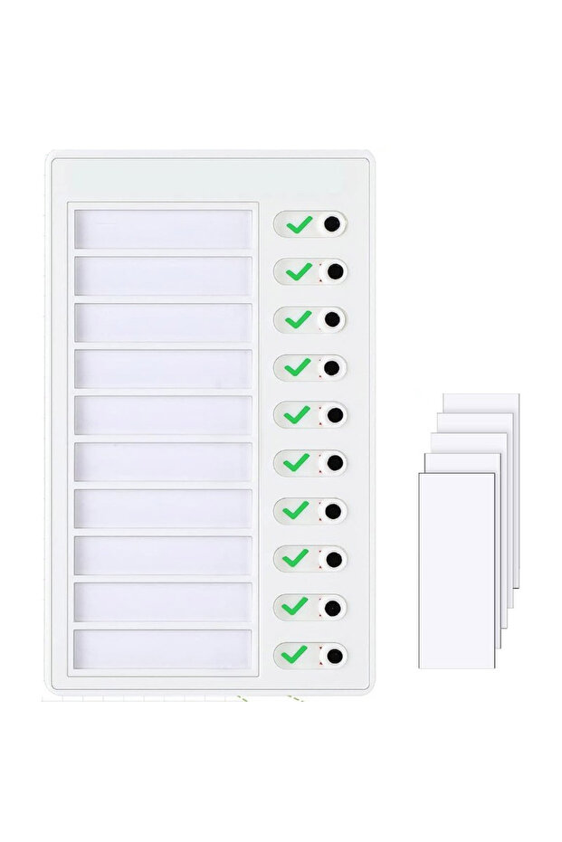 White 1 pcs Kids Chore Chart with 5 pcs Blank Card,Plastic Checklist Board with Detachable Cardstock