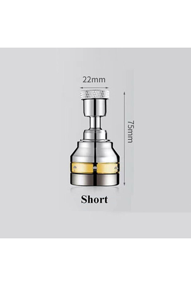 Short Faucet Splash-proof Gold Edge Half-copper Universal Extension Tube Kitchen Extension Shower Bu