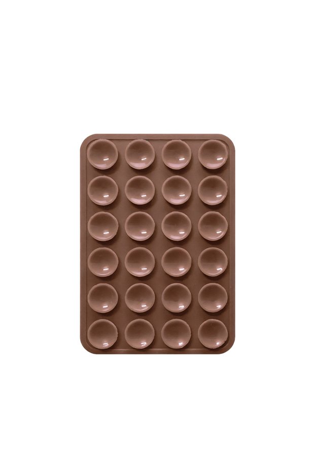 Brown Double Side Silicone Suction Pad For Mobile Phone Fixture Suction Cup Backed Adhesive Silicone