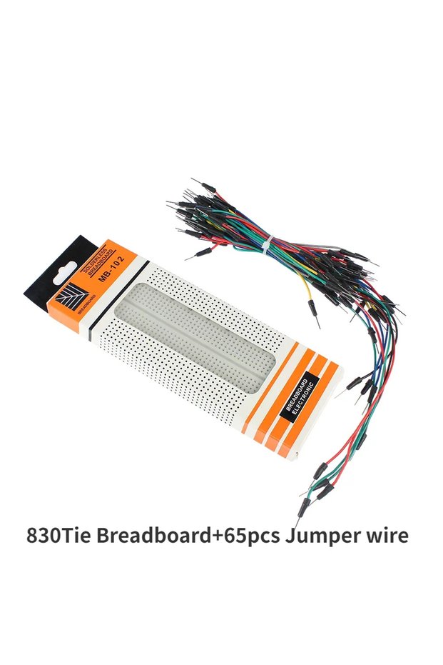 MB102-65pcs MB-102 Prototype Breadboard 400 830 Points Solderless PCB Bread Board Jumper Wires Cable