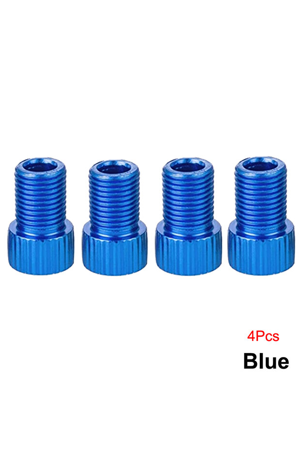 Blue 4Pcs Presta Valve Adapter - Convert Presta to Schrader - French/UK to US - Inflate Tire Using S