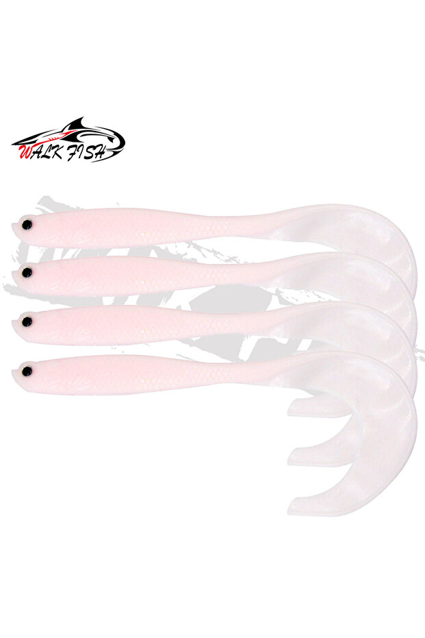 Pink WALK FISH 4PCS Jigging Wobblers Fishing Lure 12.5cm 5.5g shad T-tail soft bait Aritificial Sili