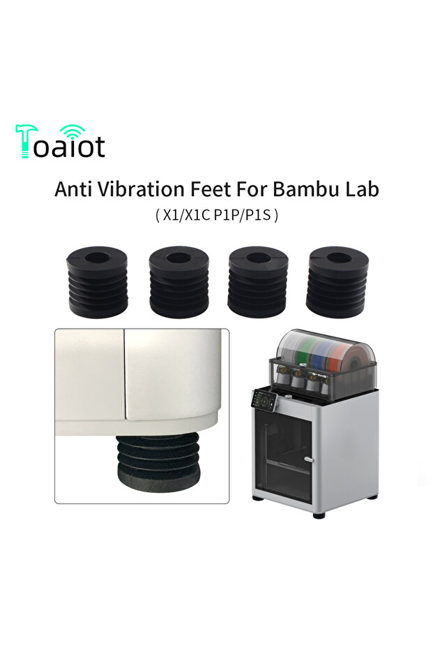 4pcs For Bambu Lab P1P/P1S Anti Vibration Feet Pad Anti-slip Anti-Shock Dust-proof Rubber Foot Pad B
