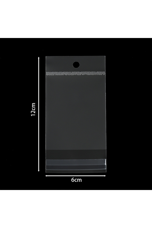 6x12cm 100pcs Transparent Self Adhesive Bag Plastic Hanging Opp Pouches Seal Gift Bag for Jewelry Di
